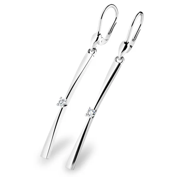 Dámské náušnice bílé zlato 585/1000 přírodní diamant 0.090 ct G/SI visací 10831-B-DIA