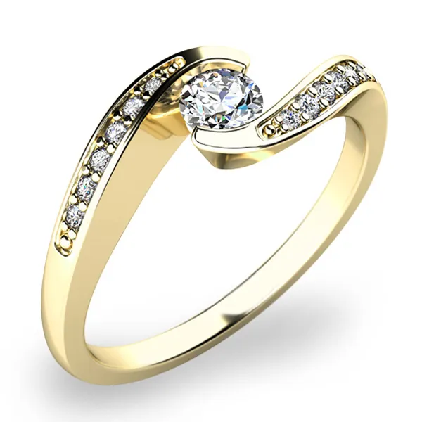 Dámský prsten bílé zlato 585/1000 0.220 ct G/SI přírodní diamanty 10844D