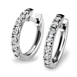 Dámské náušnice bílé zlato 585/1000 přírodní diamant 0.308 ct G/SI kruhy 10838-B-DIA