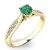 Dámský prsten žluté zlato 585/1000 přírodní diamant 0.300 ct G/SI smaragd 10745Z-SMAR
