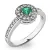 Dámský prsten bílé zlato 585/1000 přírodní diamant 0.150 ct G/SI smaragd 10802B-SMAR