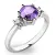 Dámský prsten bílé zlato 585/1000 přírodní diamant 0.75 ct G/SI s ametyst 10856B-AME