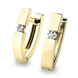 Dámské náušnice žluté zlato 585/1000 přírodní diamant 0.090 ct G/SI 10834-ZL-DIA