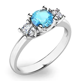 Dámský prsten bílé zlato 585/1000 přírodní diamant 0.50 ct G/SI topaz 10803B-TPZ