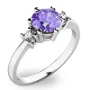 Dámský prsten bílé zlato 585/1000 přírodní diamant 0.90 ct G/SI s tanzanitem a tanzanit 10856B-TZNT