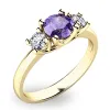 Dámský prsten žluté zlato 585/1000 přírodní diamant 0.50 ct G/SI tanzanitem a tanzanit 10803Z-TZNT