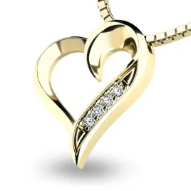 Dámský přívěsek přírodní diamant 0.060 ct G/SI srdce 10873-ZL-DIA
