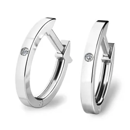 Dámské náušnice bílé zlato 585/1000 přírodní diamant 0.009 ct G/SI oválky 10861-B-DIA