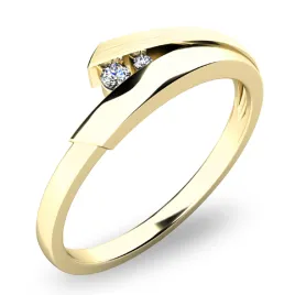 Dámský prsten žluté zlato 585 přírodní diamant 0.038 ct G/SI brilianty 10864