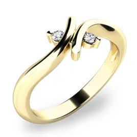 Dámský prsten žluté zlato 585 přírodní diamant 0.050 ct G/SI 10850D