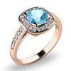 Dámský prsten růžové zlato 585/1000 přírodní diamant 0.90 ct G/SI topaz a brilianty 10766-CV-TPZ