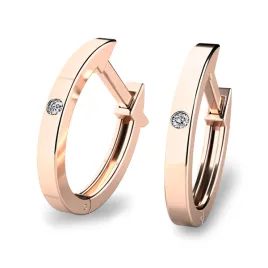 Dámské náušnice růžové zlato 585/1000 přírodní diamant 0.009 ct G/SI oválky 10861-CV-DIA