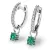 Dámské náušnice bílé zlato 585/1000 přírodní diamant 0.300 ct G/SI briliantové se smaragd 10863-B-DIA-SMA