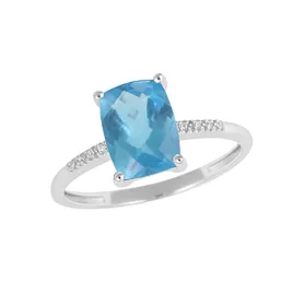 Dámský prsten bílé zlato 585/1000 přírodní diamant 1.58 ct a s topaz GKW48533TPZ