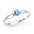 Dámský prsten bílé zlato 585/1000 přírodní diamant 0.20 ct topaz GKW46582TPZ