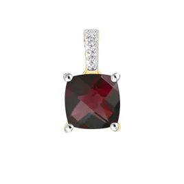 Dámský přívěsek bílé zlato 585/1000 přírodní diamant 1.10 ct briliantový s granát GKW48528GRA
