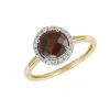 Dámský prsten žluté zlato 585/1000 přírodní diamant 0.96 ct a s granát GKW47231GRA
