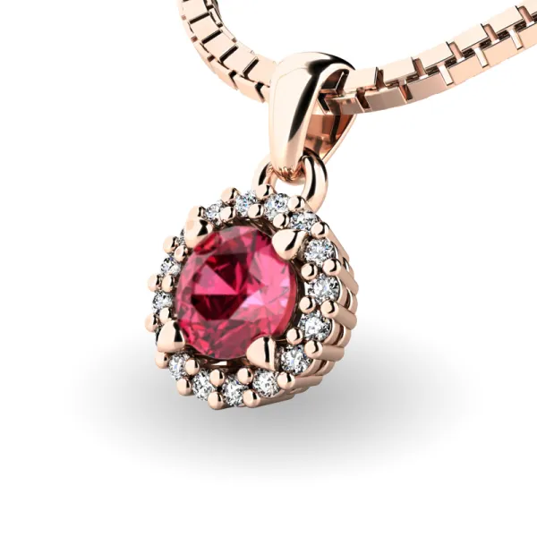 Dámský přívěsek přírodní diamant 0.50 ct G/SI s turmalínem 10927-B-TUR