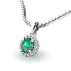 Dámský přívěsek přírodní diamant 0.50 ct G/SI se smaragd 10927-B-SMAR