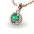Dámský přívěsek přírodní diamant 0.50 ct G/SI se smaragd 10927-CV-SMAR