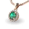 Dámský přívěsek přírodní diamant 0.50 ct G/SI se smaragd 10927-B-SMAR
