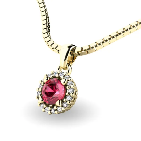Dámský přívěsek přírodní diamant 0.50 ct G/SI s turmalínem 10927-ZL-TUR