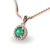 Dámský přívěsek přírodní diamant 0.50 ct G/SI se smaragd 10927-B-SMAR