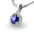 Dámský přívěsek přírodní diamant 0.50 ct G/SI se safír 10927-B-SAF