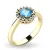 Dámský prsten žluté zlato 585/1000 přírodní diamant 0.50 ct G/SI topaz a brilianty 10924-ZL-TPZ
