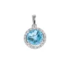 Dámský přívěsek bílé zlato 585 přírodní diamant s topaz GKW47233TPZ