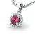 Dámský přívěsek přírodní diamant 0.50 ct G/SI s rubín 10927-B-RUB