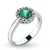 Dámský prsten bílé zlato 585/1000 přírodní diamant 0.50 ct G/SI smaragd a brilianty 10924-B-SMAR