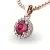 Dámský přívěsek přírodní diamant 0.50 ct G/SI s rubín 10927-CV-RUB