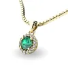 Dámský přívěsek přírodní diamant 0.50 ct G/SI se smaragd 10927-ZL-SMAR