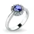 Dámský prsten bílé zlato 585/1000 přírodní diamant 0.50 ct G/SI safír a brilianty 10924-B-SAF