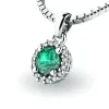Dámský přívěsek přírodní diamant 0.50 ct G/SI se smaragd 10927-B-SMAR