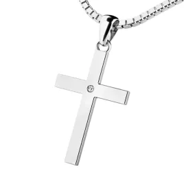 Dámský přívěsek žluté zlato 585/1000 přírodní diamant 0.006 ct G/SI kříž 10947-B-DIA