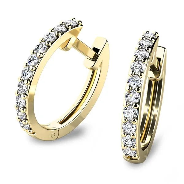 Dámské náušnice bílé zlato 585/1000 přírodní diamant 0.300 ct briliantové kruhy s perlami 10863-B-DIA-FW