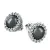 Dámské náušnice bílé zlato 585 přírodní diamant černá perla a brilianty 10930-B-DIA-FW-Black