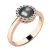 Dámský prsten přírodní diamant 0.080 ct černá perla 10928-CV-FW-Black