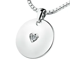 Dámský přívěsek přírodní diamant 0.027 ct G/SI kulatý medailonek s briliantem 10949-B-DIA
