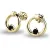 Dámské náušnice žluté zlato 585/1000 přírodní diamant 0.054 ct kroužky s černé brilianty 140022-ZL-DIA-Black