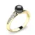 Dámský prsten přírodní diamant 0.158 ct černá perla a brilianty 140011-ZL-FW-Black