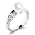 Dámský prsten bílé zlato 585/1000 přírodní diamant 0.156 ct bílá perla a brilianty 140012-B-FW-DIA