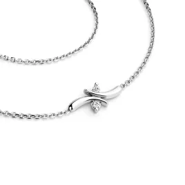 Dámský náhrdelník bílé zlato 585/1000 přírodní diamant 0.030 ct G/SI brilianty 10851-NH01-B