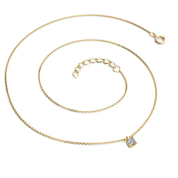 Dámský náhrdelník žluté zlato 585/1000 přírodní diamant 0.130 ct G/SI briliantem 10828-NH02-ZL