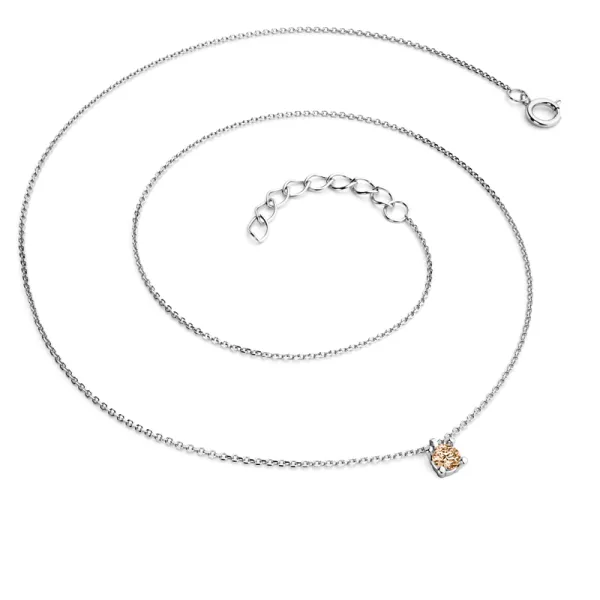 Dámský náhrdelník zlato mix 585/1000 přírodní diamant 0.130 ct Champagne 10828-NH02-B-Champ
