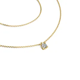 Dámský náhrdelník žluté zlato 585/1000 přírodní diamant 0.130 ct G/SI briliantem 10828-NH02-ZL