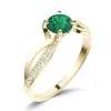 Dámský prsten žluté zlato 585/1000 přírodní diamant 0.50 ct G/SI smaragd a brilianty 140002-ZL-SMAR