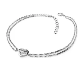 Dámský náramek bílé zlato 585/1000 přírodní diamant 0.176 ct G/SI srdce a brilianty 10877-NR02-B 10877-NR01-B